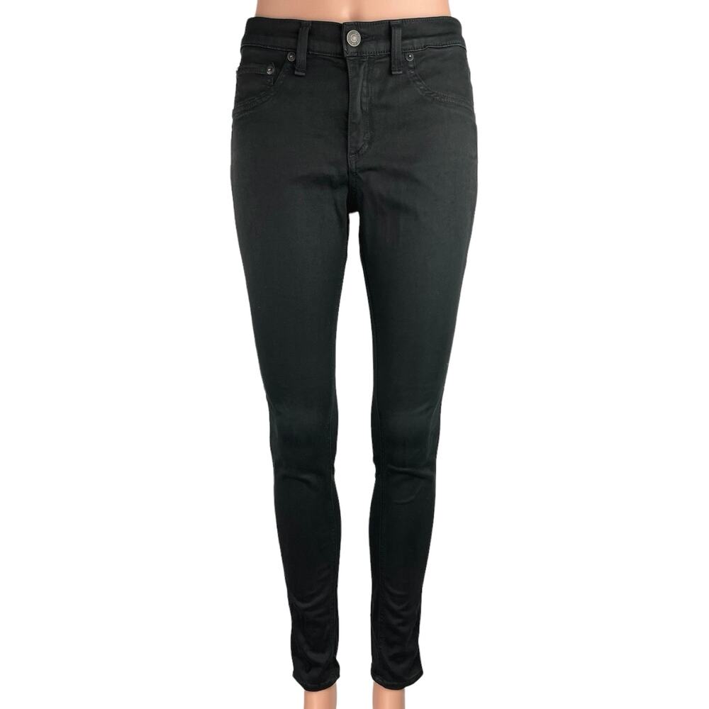 Rag & Bone Women's Black Mid Rise Stretchable Ankle Skinny Denim Jeans Size 28